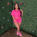 Women's Summer Short Sleeve Shirt Set Elastic Pocket Shorts Two Piece Outfit_ecoleips.com