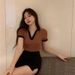 2025 Summer New Top Short Ins Trendy Design Sense Niche Sweet And Spicy Style Pure Desire Spice Girl Short-sleeved T-shirt Women_ecoleips.com