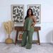 Women's Summer Casual Linen Pant Set Plus Size With Slit And Suspender American Style Cross Border Top And Pants Outfit_ecoleips.com