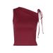 Women's Clothing Winter New Fashion Personality Oblique Collar Drawstring Sleeveless Pleated Belly Button Top_ecoleips.com