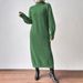 Cashmere-Like Knit Dress – High Neck Long Sleeve Bodycon Sweater Dress For Women (Beige/Black/Wine, S-XL)_ecoleips.com