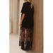 New Casual Lazy Short-sleeved T-shirt Skirt Fashion Temperament Lace Splicing Perspective Hem Foreign Style And Floor Skirt_ecoleips.com