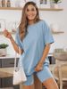 Women's Two-piece Set Solid Color T-shirt Cycling Shorts Summer Comfortable Leisure Commuting Two-piece Set_ecoleips.com