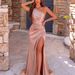 TW898 Women's One Shoulder Asymmetrical Neckline Slim Fit Bodycon Long Dress Pleated Satin Elegant And Sophisticated European American Style Cross Border_ecoleips.com
