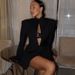 Elegant Hollow-Out Long Sleeve Blazer For Women - Slim Fit Office Wear, Spring Fashion, Black (S-2xl)_ecoleips.com