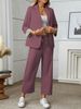 Women's Elegant Blazer & Pants Suit Set - Office To Weekend Stretch Polyester Wrinkle-Resistant Outfit (White/Blue/Lavender/Gray, S-4XL)_ecoleips.com