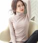Autumn And Winter Turtleneck Velvet Bottoming Shirt Women's Long-sleeved Solid Color Korean Version Women's Clothing Warm, Slim And Thin T-shirt_ecoleips.com