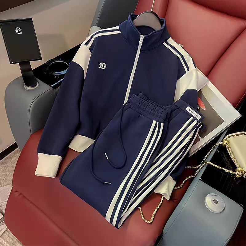 Women's Clothing High End Fashion Sports Suit For Women New Autumn Style Slim Short Style Color Matching Jacket Leggings Two Piece Suit_ecoleips.com