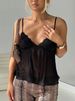 Y2K Lace Bow Cami Top For Women - Sweet & Sexy Summer Sleeveless Blouse In Chiffon, S/M/L"_ecoleips.com