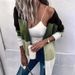 Autumn And Winter Design Mid-Length Knitted Cardigan Contrast Patchwork Sweater Jacket_ecoleips.com