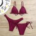 Aria Basics 2026 New Model European And American Foreign Trade Sexy Bikini Solid Color Three-Piece Set For Women_ecoleips.com