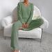 Spring/Summer V-Neck Long Sleeve Pants With Long Pants-Women's Sporty Casual Home Wear Set In Japanese Style_ecoleips.com