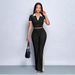 Women's Summer Outfit Set – Slim Fit Short Sleeve Color Block T-Shirt & Pants | Scandinavian Minimalist Style | Stretch Polyester-Spandex (S-XXL)_ecoleips.com