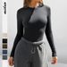 Y2K Ribbed Long Sleeve T-Shirt For Women – Slim Fit Crew Neck Top, Stretch Knit & Pure Aesthetic (S-XL, 6 Colors)_ecoleips.com