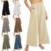 Women's Clothing Spring And Summer New Cotton And Linen Solid Color Trendy Brand High Waist Loose Casual Wide Leg Trousers_ecoleips.com