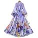 Elegant French-Inspired Floral Embroidered Dress With Button Front & Waist Tie - Flowy Maxi Dress For Women_ecoleips.com
