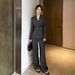 Women's Clothing Plus Size Suit Professional Two Piece Suit Autumn And Winter New Fat Girl Temperament High Grade Gray Set_ecoleips.com