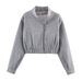 Women's Wool-Look Short Coat – Stand Collar Winter Outerwear, Lightweight Polyester, European Minimalist Style For Autumn & Winter_ecoleips.com