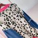 Statement Patchwork Cardigan – Oversized Knit Sweater With Denim Sleeves & Leopard Print | 4 Bold Colors (One Size)_ecoleips.com