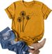 MaQiYa Womens Cute Make A Wish Dandelion Printed Tee Shirts Summer Cotton Vintage Graphic Tees Tops_ecoleips.com