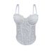 Women's Lace Trim Body Shaping Camisole – Adjustable Inner Straps & Herringbone Support (Black/Apricot White Trim)_ecoleips.com