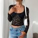 Spring & Summer Y2k Slim Fit Cut-Out Long Sleeve Lace Shirt Top_ecoleips.com