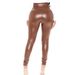 High Waist Stretch Pu Leather Pants For Women - Slim Fit Biker Pants With Elastic Comfort, Fashionable & Versatile (Black, Coffee)_ecoleips.com