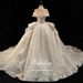 Odelia's Pearl Court Style Long Train Wedding Dress off the Shoulder Design Luxurious Embellished Elegant Bride Women's Clothing_ecoleips.com