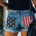 Women's Clothing Print Slimming Ripped Single Row Button Denim Shorts_ecoleips.com