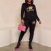 CT00060 Women's Gradient Crown Queen Casual Sleeve Long Pants Print Two-Piece Set_ecoleips.com