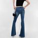 Women's Clothing Sexy Low Waist Slim Hip Hugging Raw Edge Flared Pants Women's Washed Micro Flared Denim Long Pants_ecoleips.com