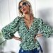 Voya Women's European And American Shirt With Straps, V-neck Lantern Sleeves, Long Sleeved Top, 2026 New Spring Outfit_ecoleips.com