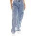 Cross-border European And American Women's Jeans 2023 New Multi-pocket High-waisted Elastic Waistband Cargo Pants_ecoleips.com