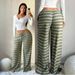 Women's Loose Fit Stripe Pants, Elastic Waist Wide Leg Trousers For Casual Outfits, Comfortable Straight Leg Lounge Pants_ecoleips.com