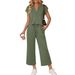Summer Women's Two Piece Set Round Neck Short Sleeve Cropped Pants Casual Fashionable_ecoleips.com