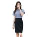 Women's Slim Fit Black Blazer Pencil Skirt - Professional High Waist Office Work Skirt With Zipper, Stretchy & Wrinkle-Free_ecoleips.com