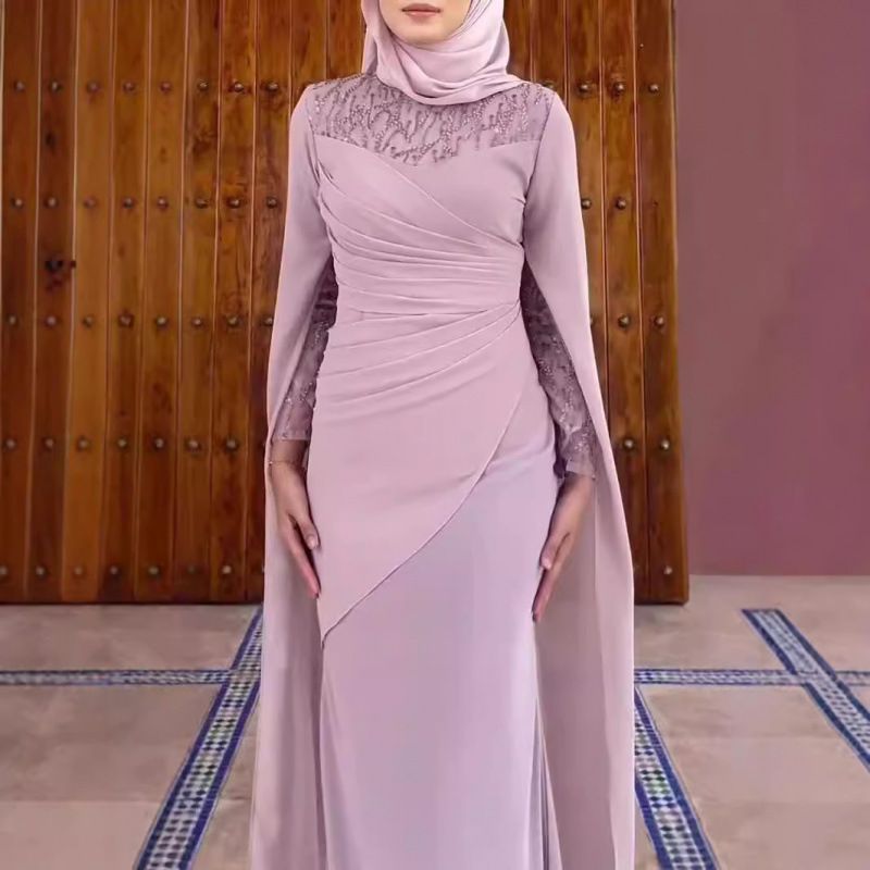 Women's Clothing Middle East Fashion Dress Skirt Sequins Splicing Irregular Waist Design_ecoleips.com