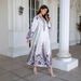 Muslim Stand Up Collar Ladies Robe Printed Diamond Beaded New Dress Abayas_ecoleips.com