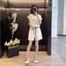 Women's European Style Casual Sportswear Set Short Sleeved Slimming Shorts Youthful Fashionable Two Piece Summer Outfit_ecoleips.com