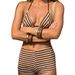 Women's Striped Terry Cloth Bikini Set - Sexy Swimwear For Beach & Pool - Comfortable & Stylish_ecoleips.com