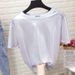 Shiny Metallic Short-Sleeve T-Shirt For Women - Glossy Round Neck Performance Top In Black Silver/White/Gold/Pink (S-Xxl)_ecoleips.com
