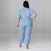 Plus Size Women's Summer Jumpsuit Short Sleeved Zipper Fashion Washed Denim_ecoleips.com