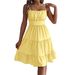 Real Shot Of Spring/summer European And American Solid Color Sexy Sleeveless Waist-cinching Strap Dress With A Large_ecoleips.com