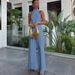 Fashion Women's Irregular Top Casual Wide-Leg Elegant Sexy Long Pants Set For Women_ecoleips.com