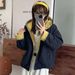 girl Cotton Autumn Winter Versatile Padded Short Coat Color Block Hooded Ins Casual Korean Style Jacket_ecoleips.com