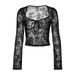 European And American Women's Clothing 2025 Autumn New Fashion Sexy Sheer Mesh Slim-Fit Long-Sleeve T-Shirt Top_ecoleips.com