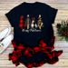 New Plus Size T-Shirt With Christmas Tree And Santa Claus Print, Cute Loose-Fitting Women's Clothing_ecoleips.com
