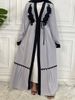 2024 Simple Elegant Turkey Black Embroidered Abaya Kaftan Muslim Dresses Women Long Kimono Dress Robe Dubai Middle East Fashion_ecoleips.com