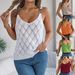 Women’s Clothing Real Shot Of Spring And Summer V Neck Hollow Metal Buckle Suspender Sweater Vacation_ecoleips.com