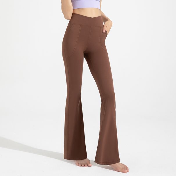 Women's Clothing Antibacterial Yoga Flared Pants Women's Nude High Waist Peach Hip Lifting Sports Flared Yoga Pants_ecoleips.com